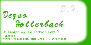 dezso hollerbach business card